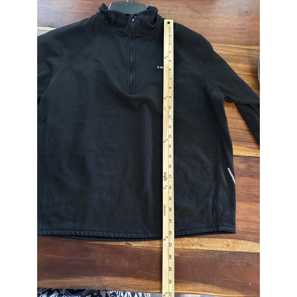 Hind Mens Solid Black Grid 1/4 Zip Pullover Small - Picture 7 of 8